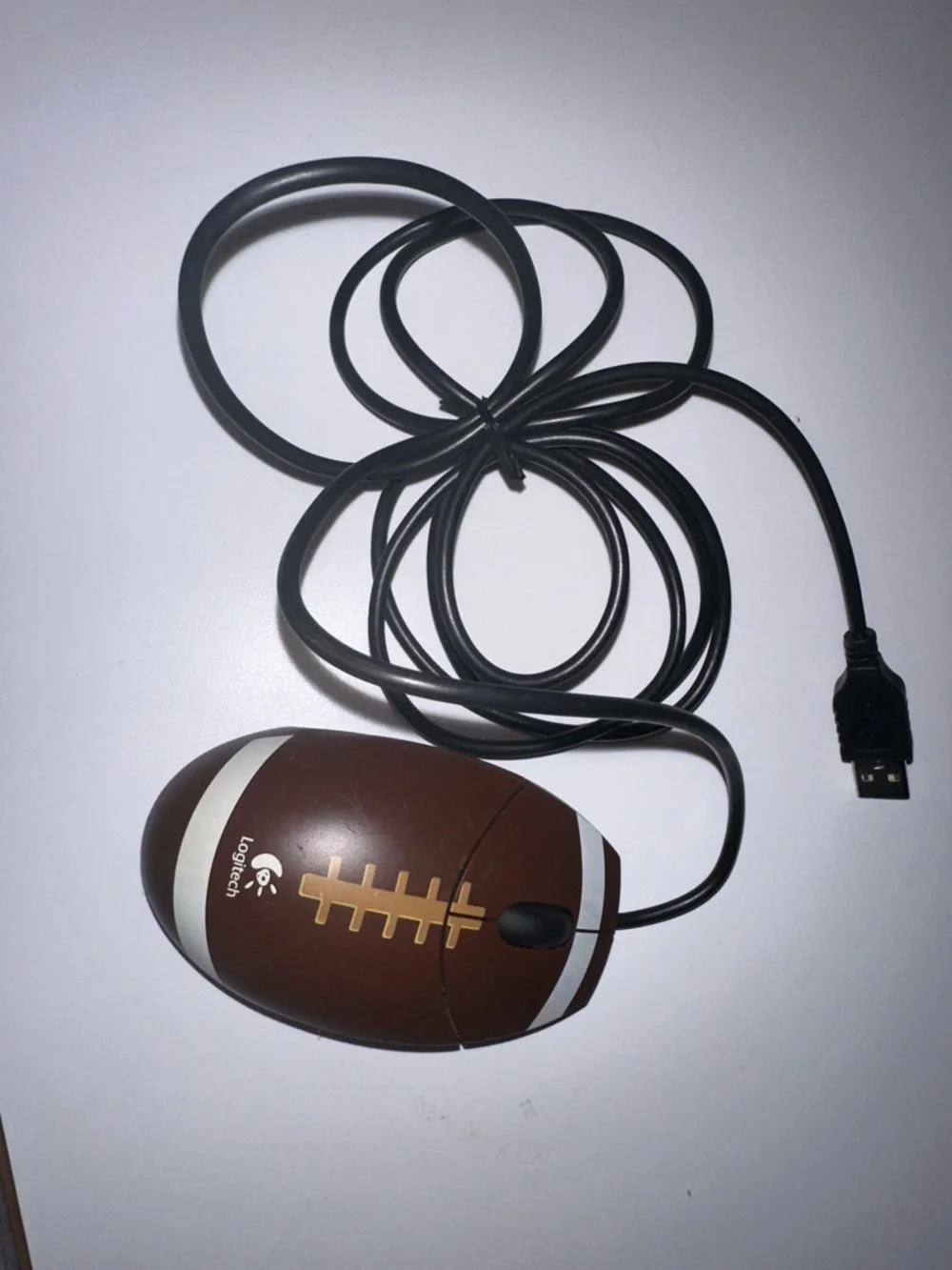 Logitech Brown Football-Style Wired USB Mouse